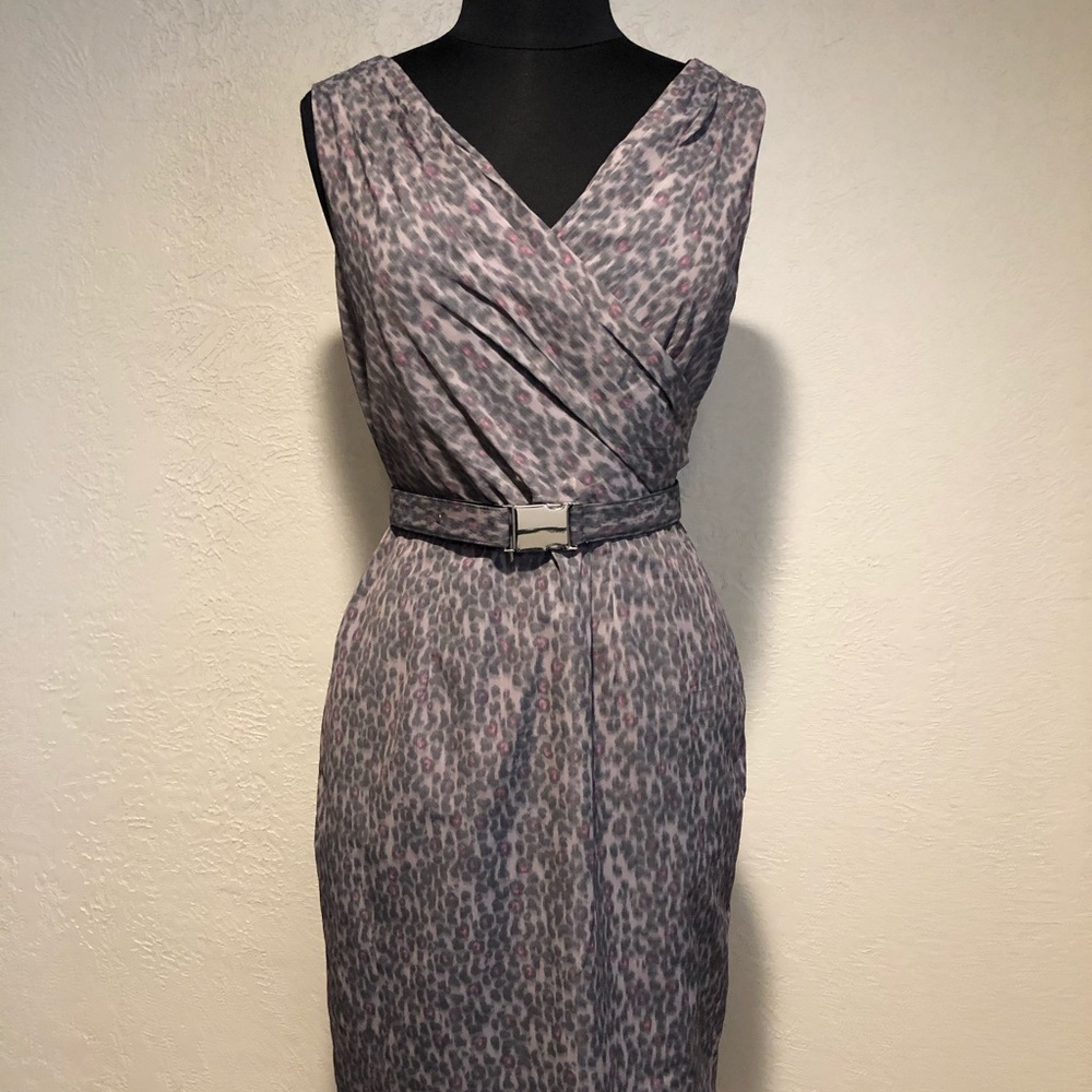 Grey/pink leopard print dress